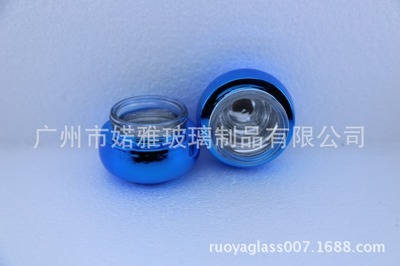 【【化妆品瓶供应】电镀加工宝蓝鲜红大紫新款化妆品瓶】价格,厂家,图片,玻璃加工,广州市婼雅玻璃制品-
